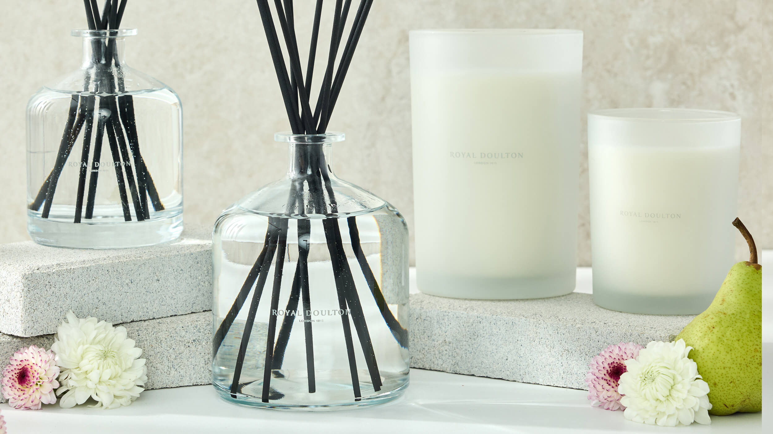 Royal Doulton Montclair home fragrance range styled with Patchouli & Cypress scent