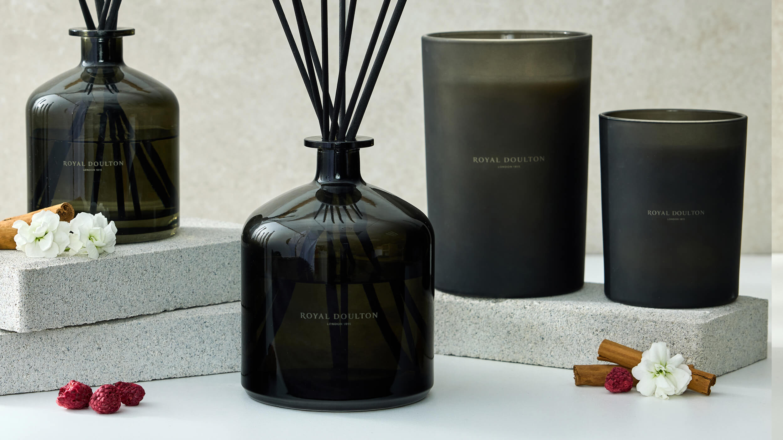 Royal Doulton Montclair home fragrance range styled with Patchouli & Cypress scent