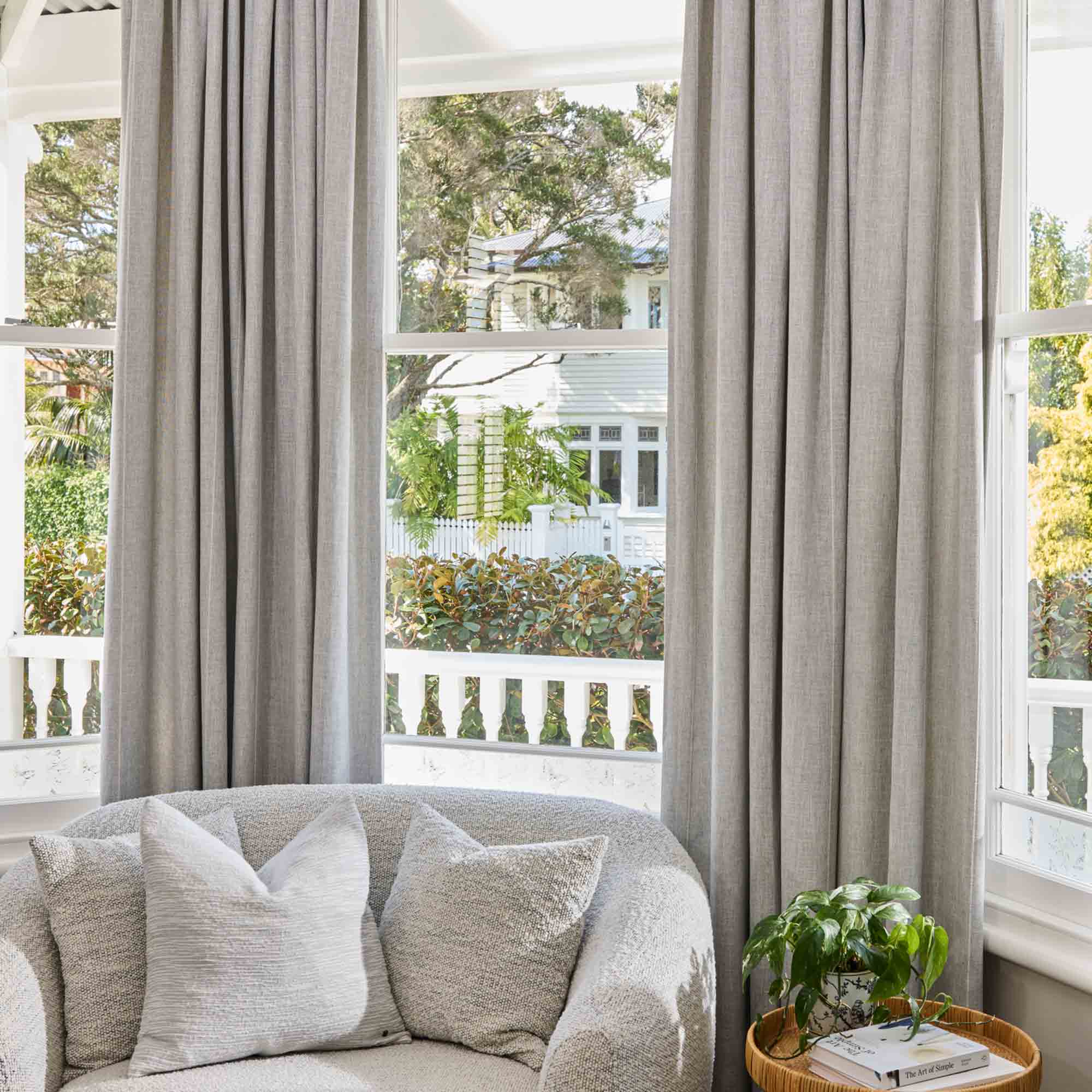 Royal Doulton Maddox curtain in Grey styled in a room setting