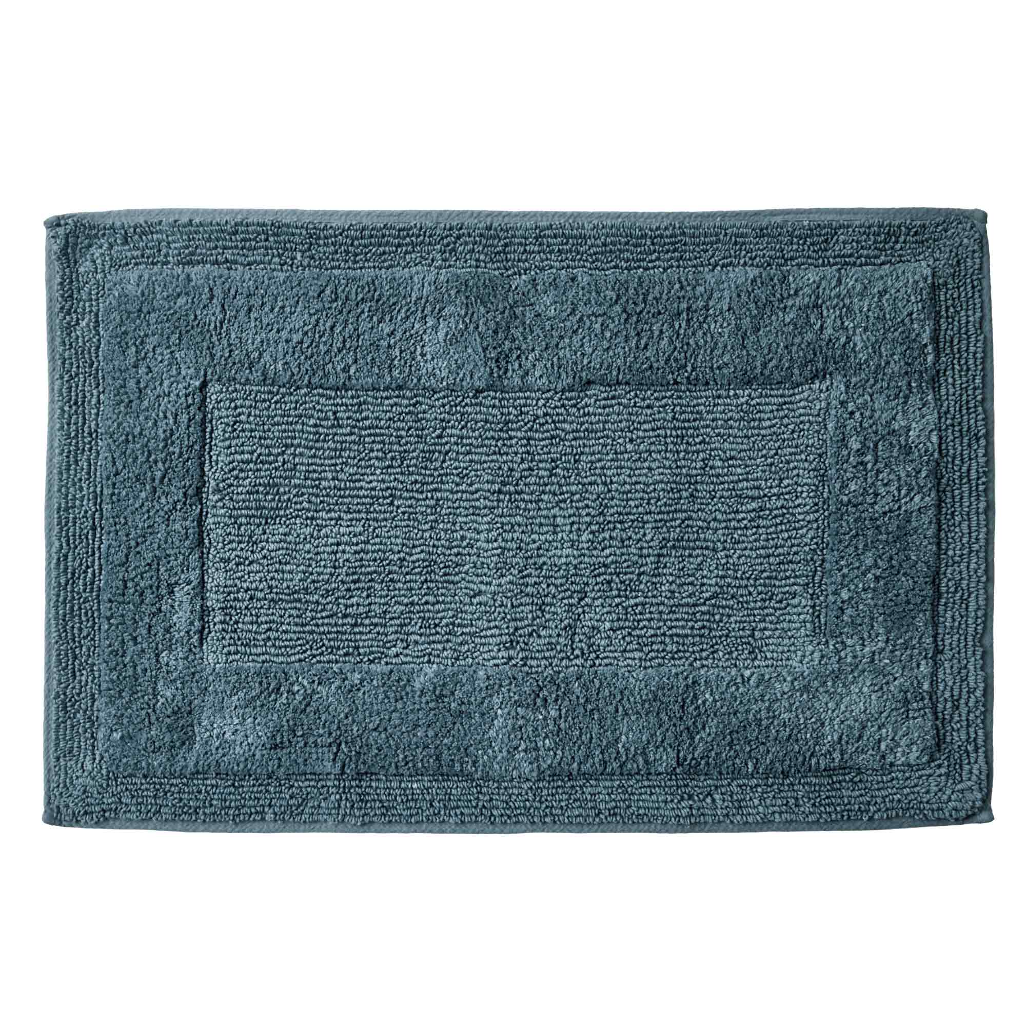 Royal Doulton Harlow bath mat in Denim with an inset border