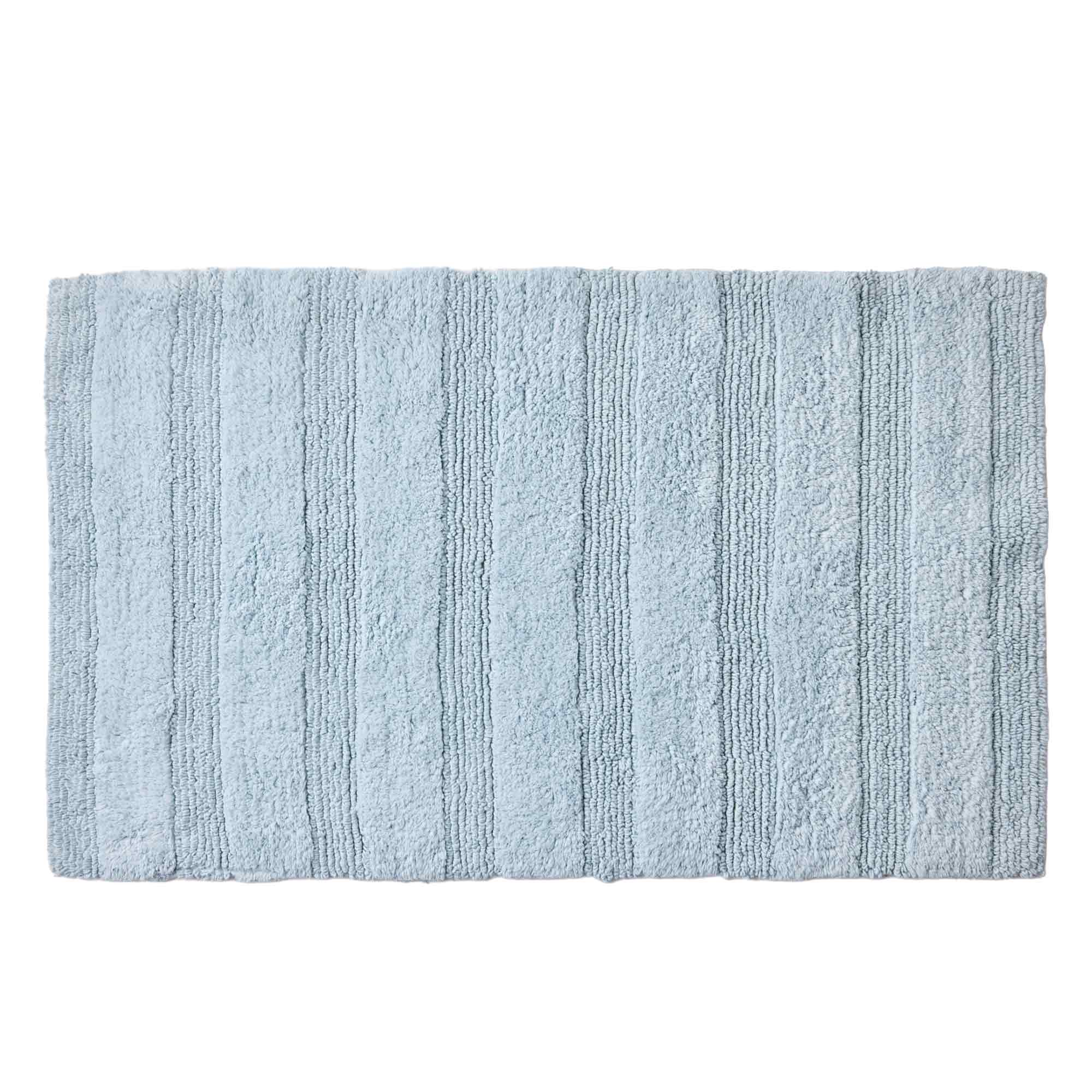 Royal Doulton Reni bath mat in Ash Blue with a ribbed texture
