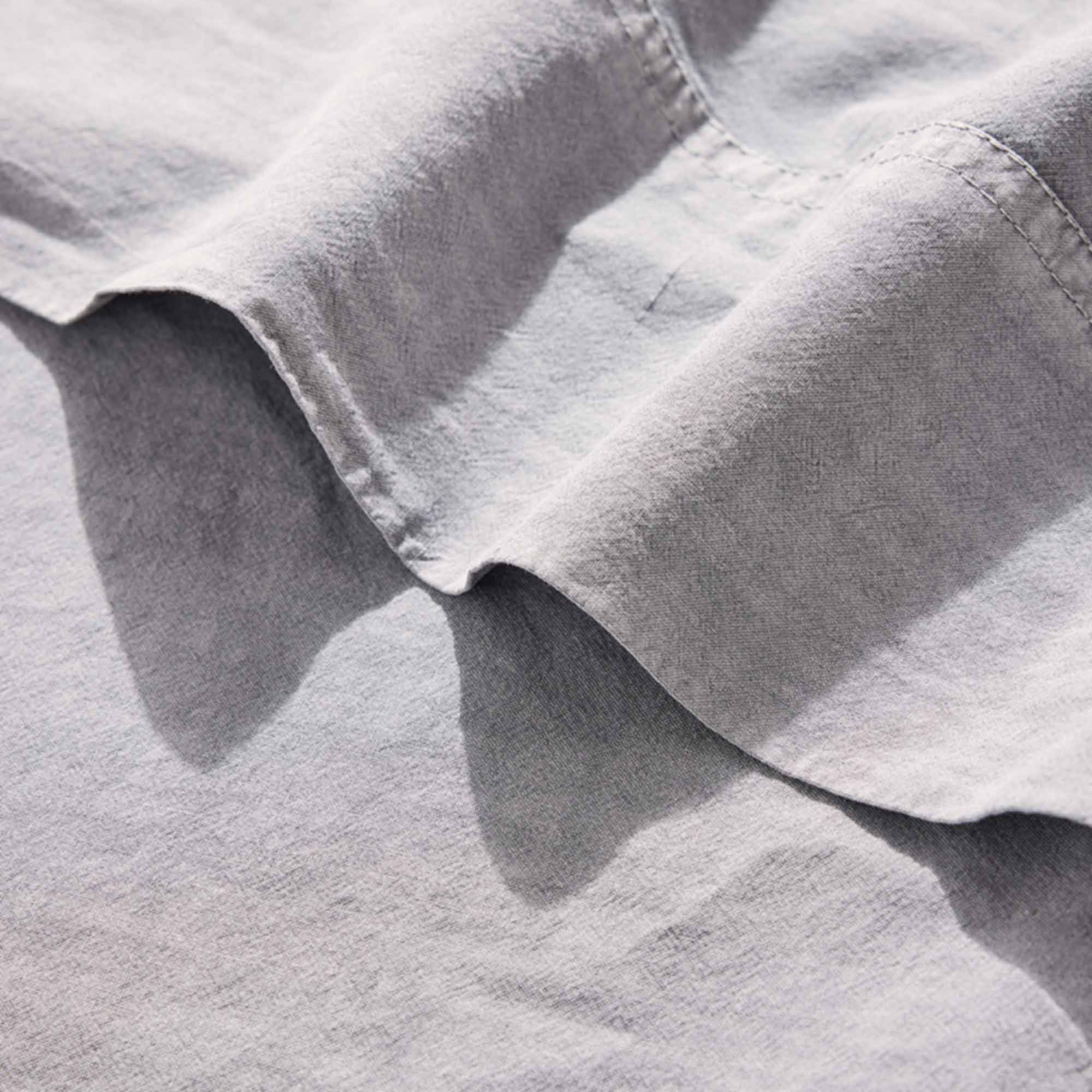 Royal Doulton Nelson Charcoal sheet fabric close-up with a folded hem