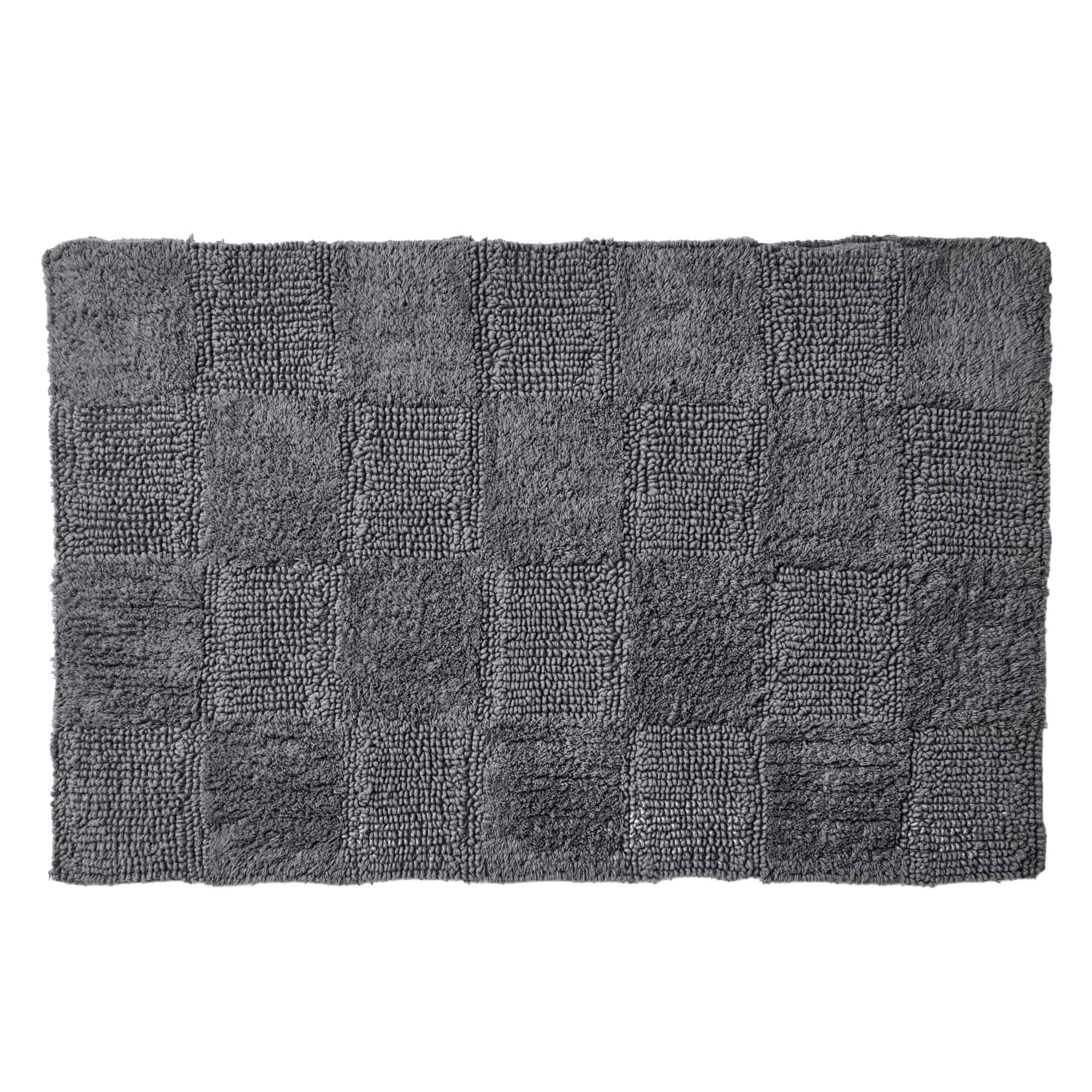 Royal Doulton Manon bath mat in Charcoal with a checked texture