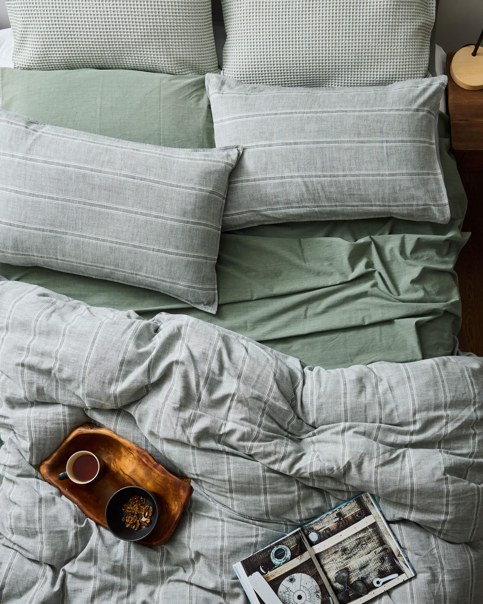 Royal Doulton Kate duvet cover set styled in a bedroom