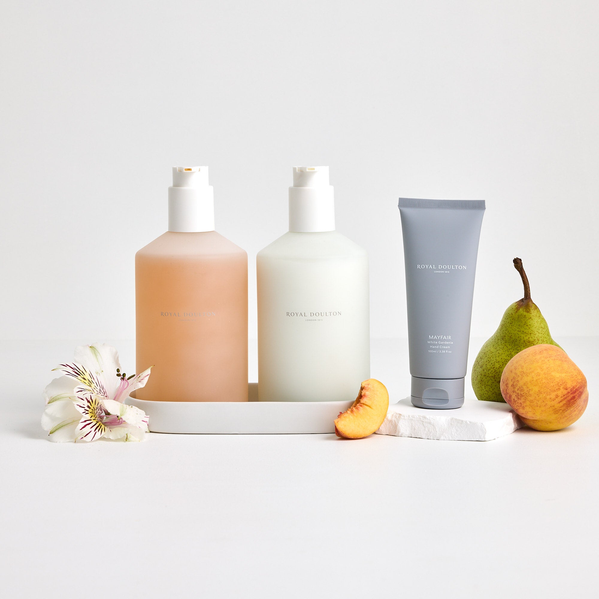 Royal Doulton Mayfair body care set with body wash, lotion and hand cream
