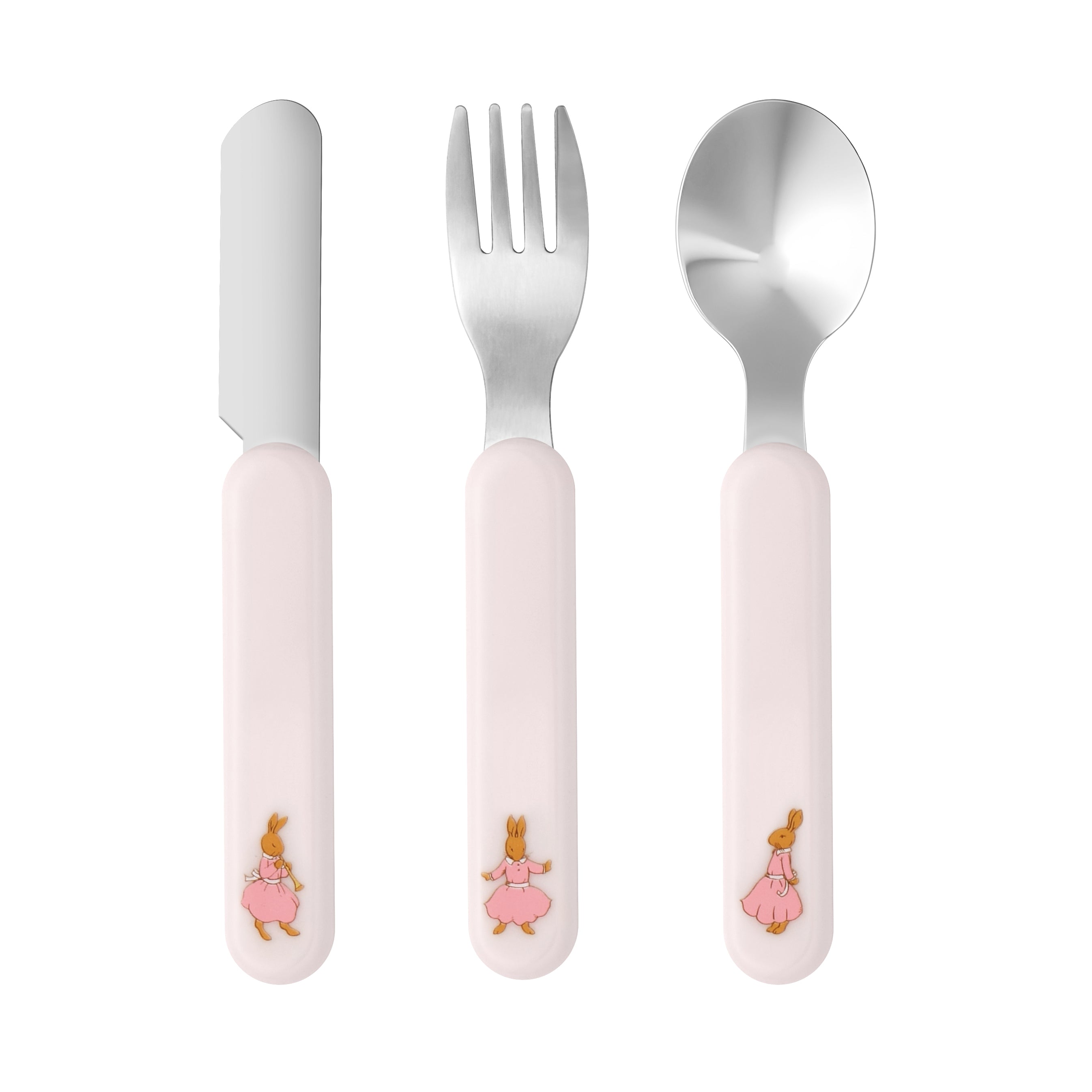 Royal Doulton Bunnykins 3pc Melamine Cutlery Set in Pink