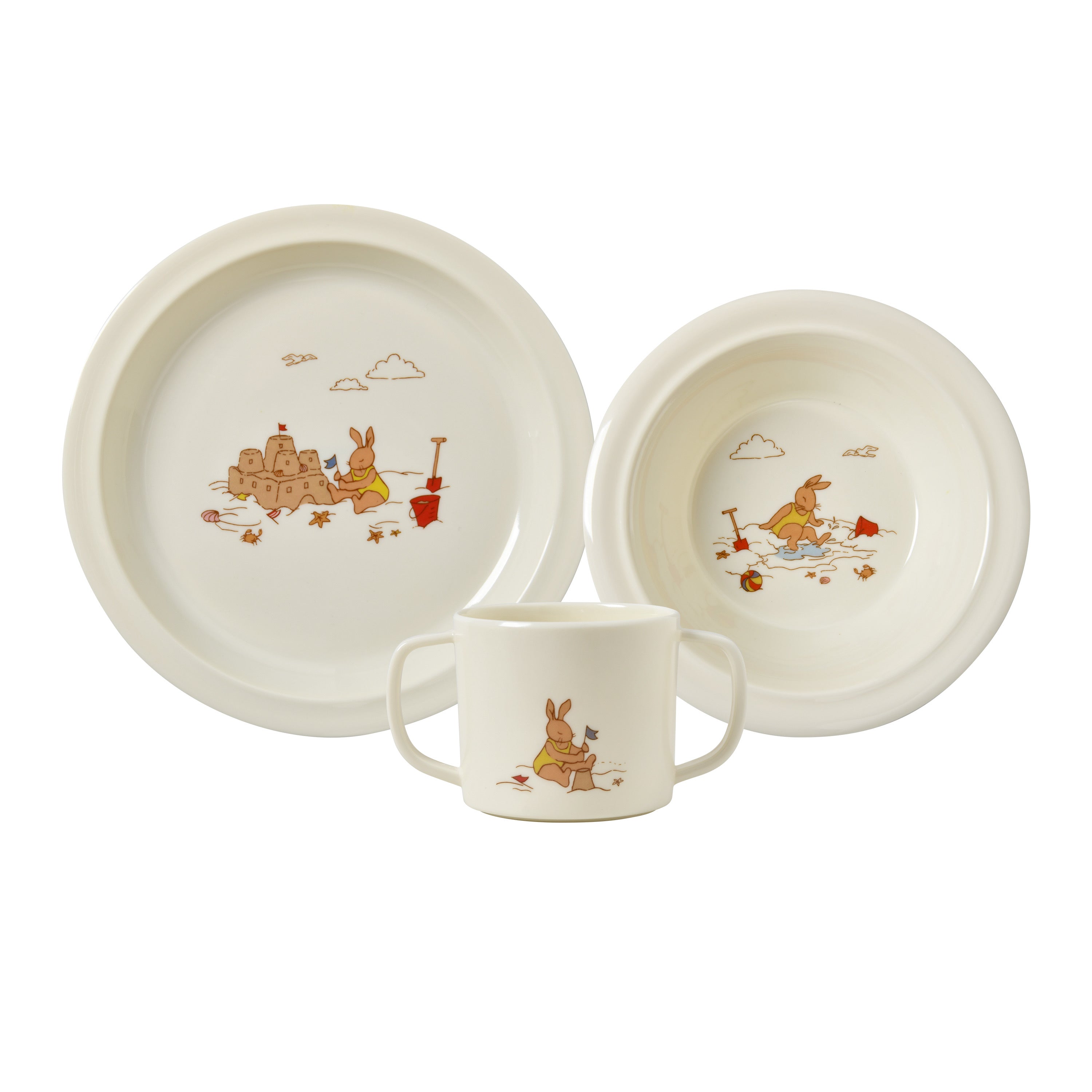 Royal Doulton Bunnykins 3pc Melamine Dinner Set in Natural